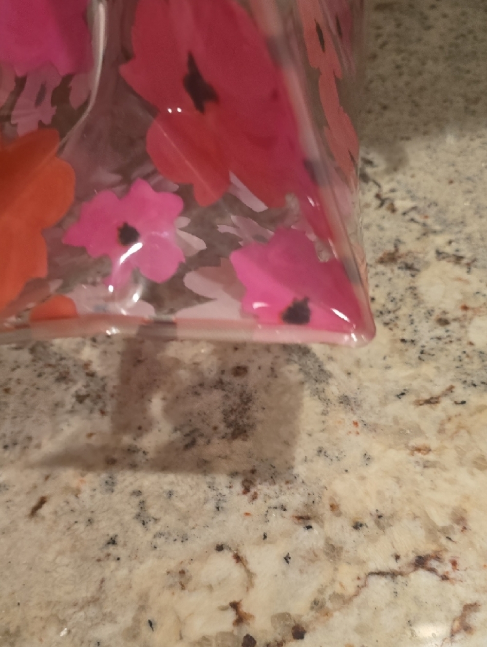 Beautiful Dooney And Bourke Pink Floral Clear Shopper with Leather Handles - Picture 16 of 16